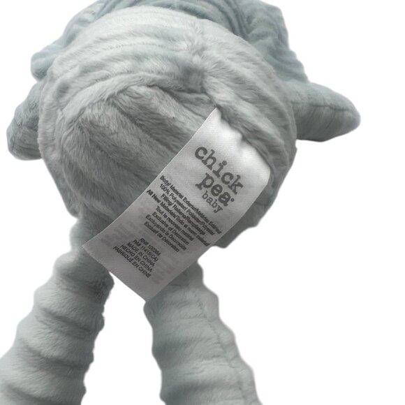 Chick Pea Baby Gray Elephant Plush Stuffed Animal 12" Tall Ribbed Texture - Picture 2 of 6
